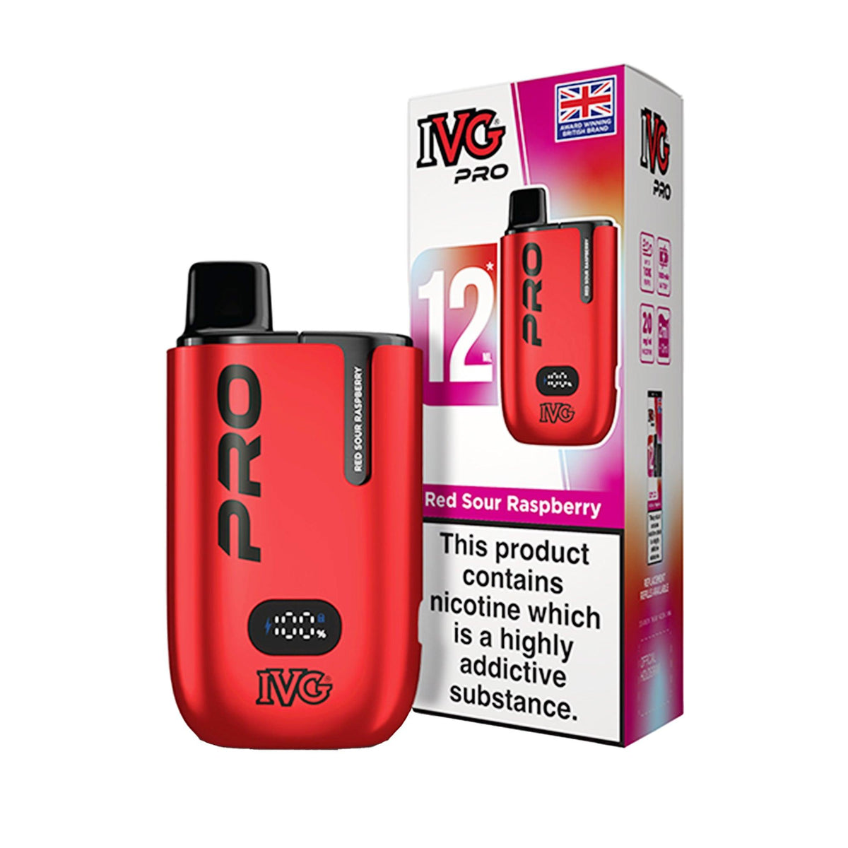 IVG Pro 12 Prefilled Pod Vape Kit - Red-Sour-Raspberry