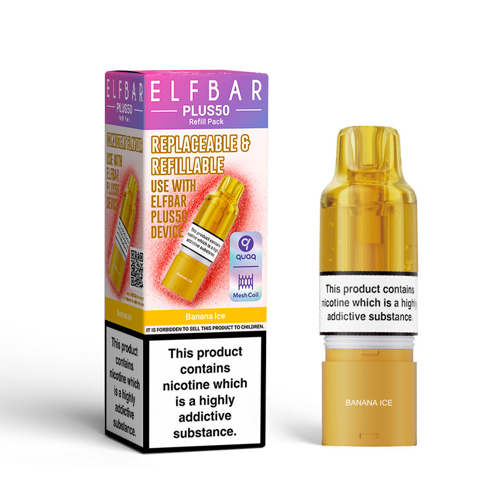 Elf Bar Plus 50 Prefilled Pods - banana ice