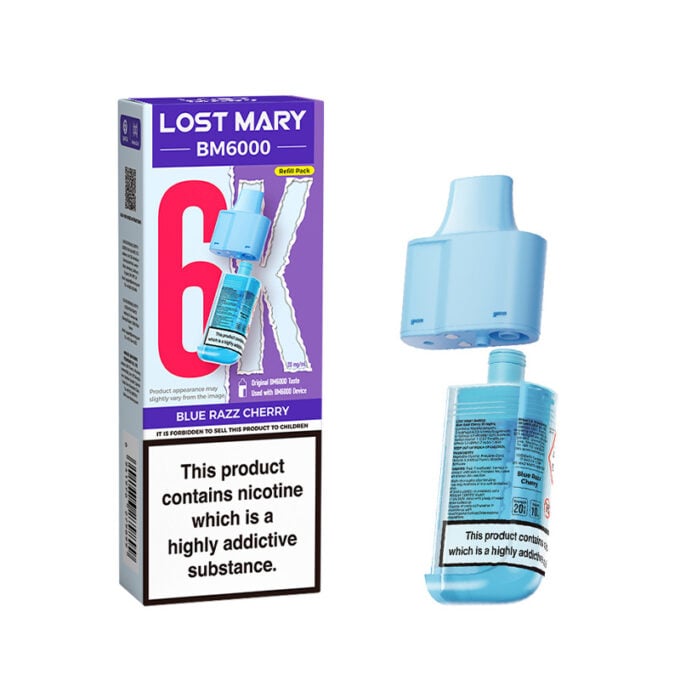 Blue Razz cherry Lost Mary BM6000 Prefilled Pods