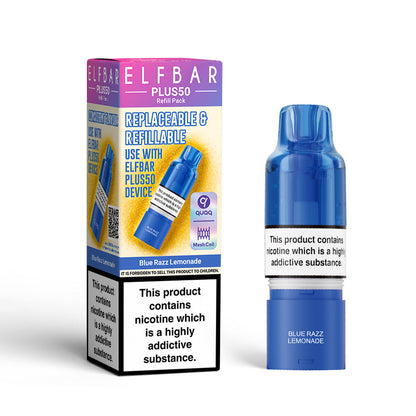Elf Bar Plus 50 Prefilled Pods - blue razz lemonade