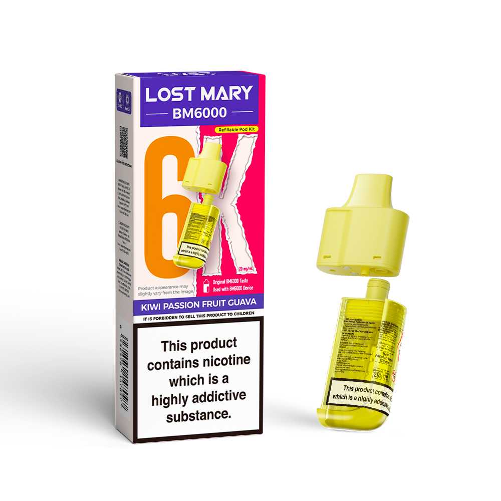 Kiwi Passion Fruit Guava Lost Mary BM6000 Prefilled Pods