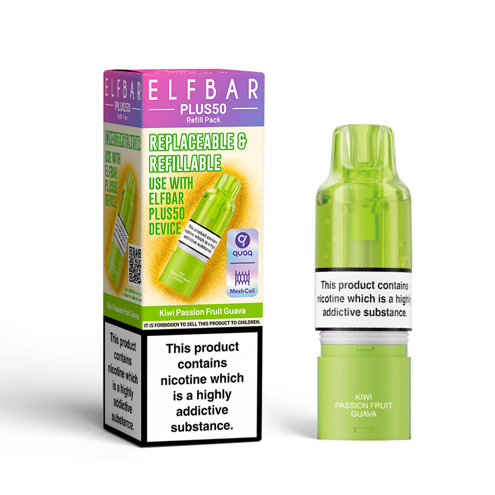 Elf Bar Plus 50 Prefilled Pods - Kiwi Passionfruit guava