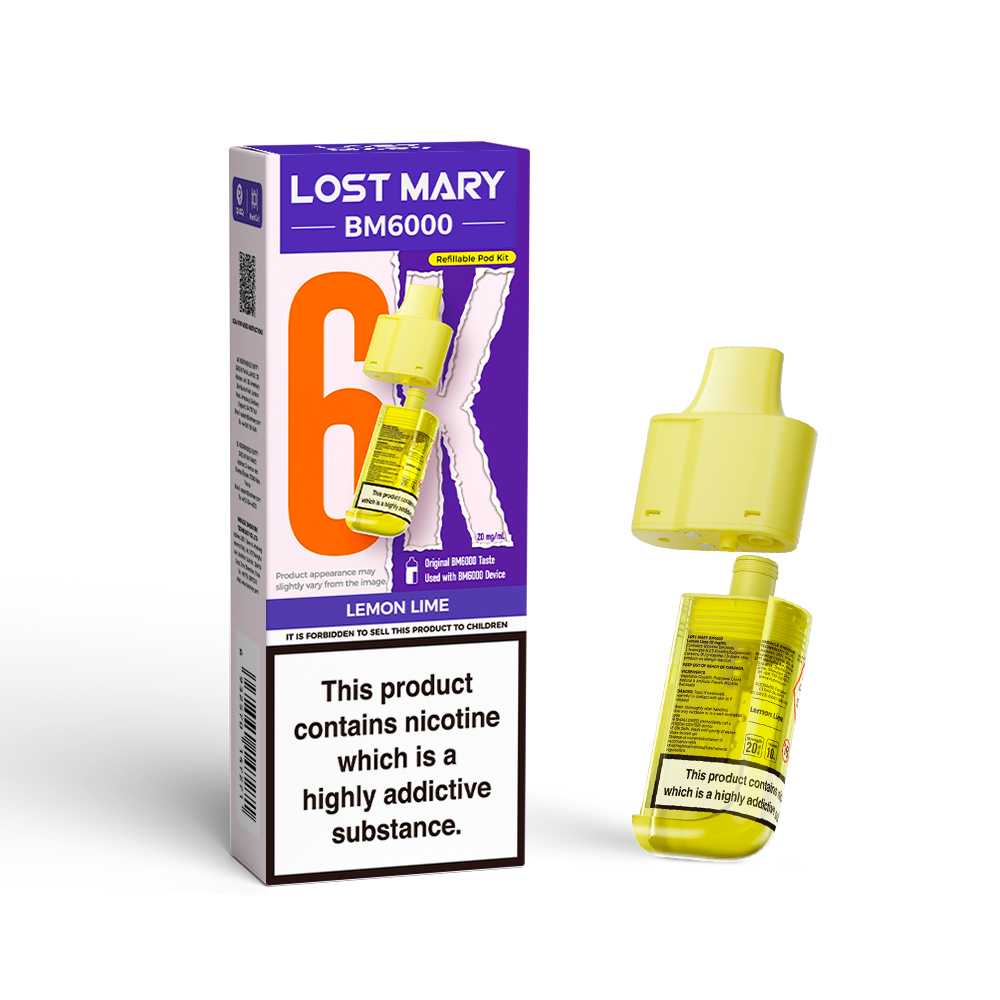 Lemon Lime Lost Mary BM6000 Prefilled Pods