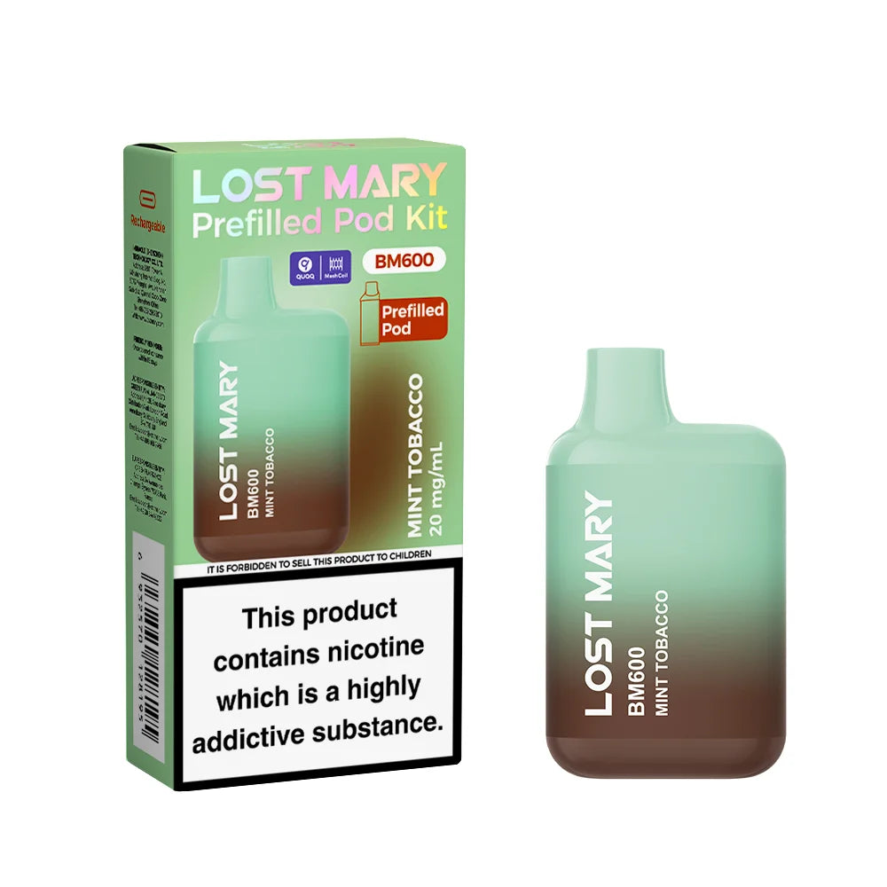 Mint Tobacco Lost Mary BM600 Prefilled Pod Kit
