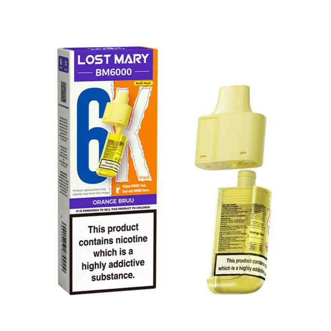 orange Bruu Lost Mary BM6000 Prefilled Pods