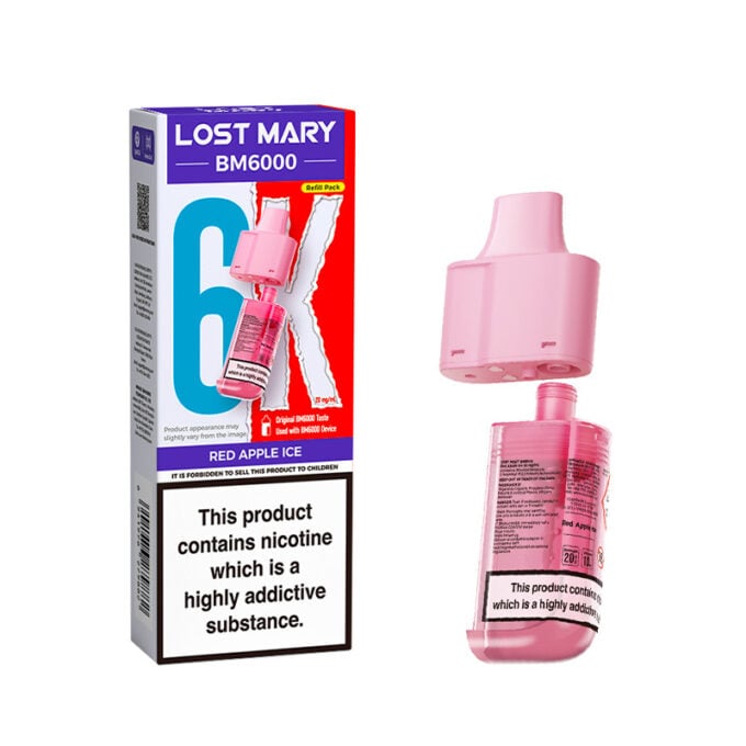 Red apple ice Lost Mary BM6000 Prefilled Pods