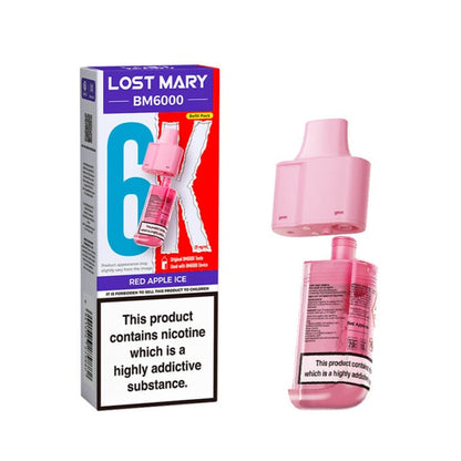 Red apple ice Lost Mary BM6000 Prefilled Pods