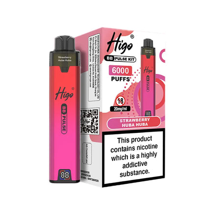 Strawberry Huba Huba Higo BB Pulse 6000 Prefilled Pod Kit Vape Universe
