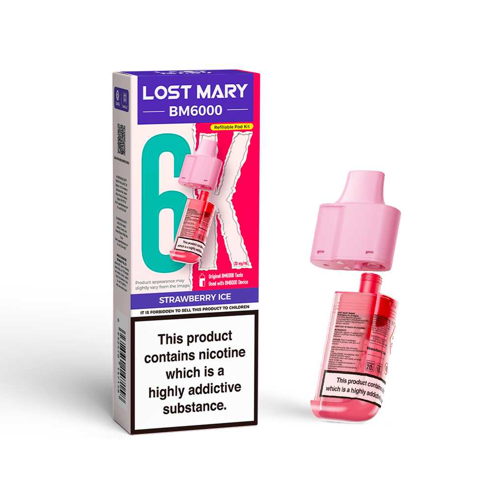 Strawberry Ice Lost Mary BM6000 Prefilled Pods