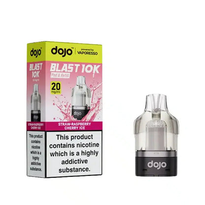 Straw Raspberry Cherry Ice Vaporesso Dojo Blast 10K Prefilled Pod