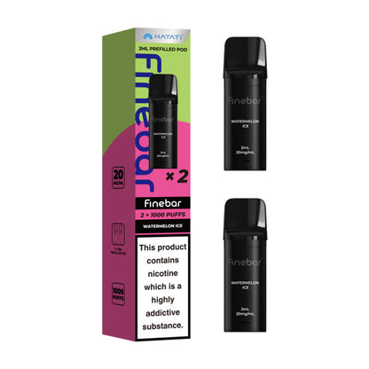 Watermelon Ice Hayati Finebar 1000 Prefilled Pods