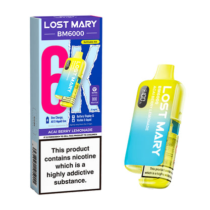 Acai Berry Lemonade Lost Mary BM6000 Prefilled Pod Kit