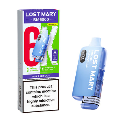 Blue Razz Gami Lost Mary BM6000 Prefilled Pod Kit