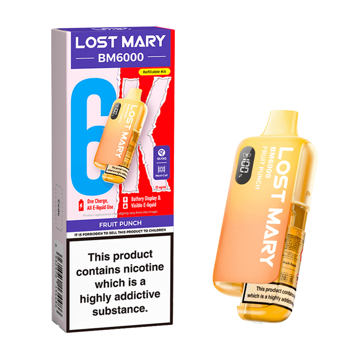 Fruit Punch Lost Mary BM6000 Prefilled Pod Kit