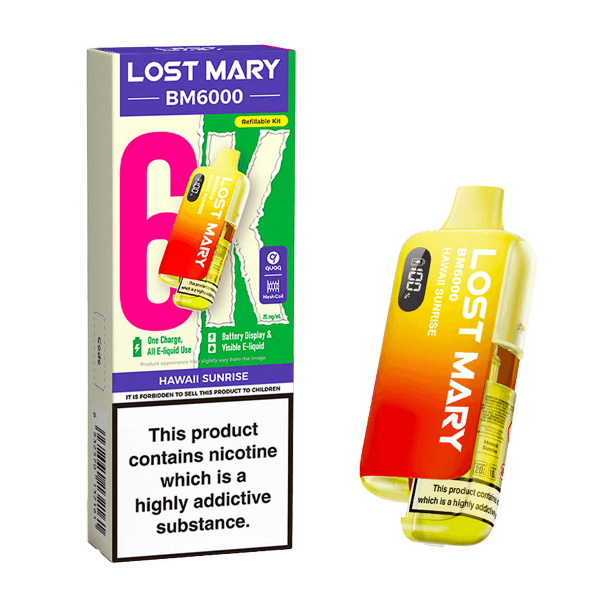 Hawaii Sunrise Lost Mary BM6000 Prefilled Pod Kit