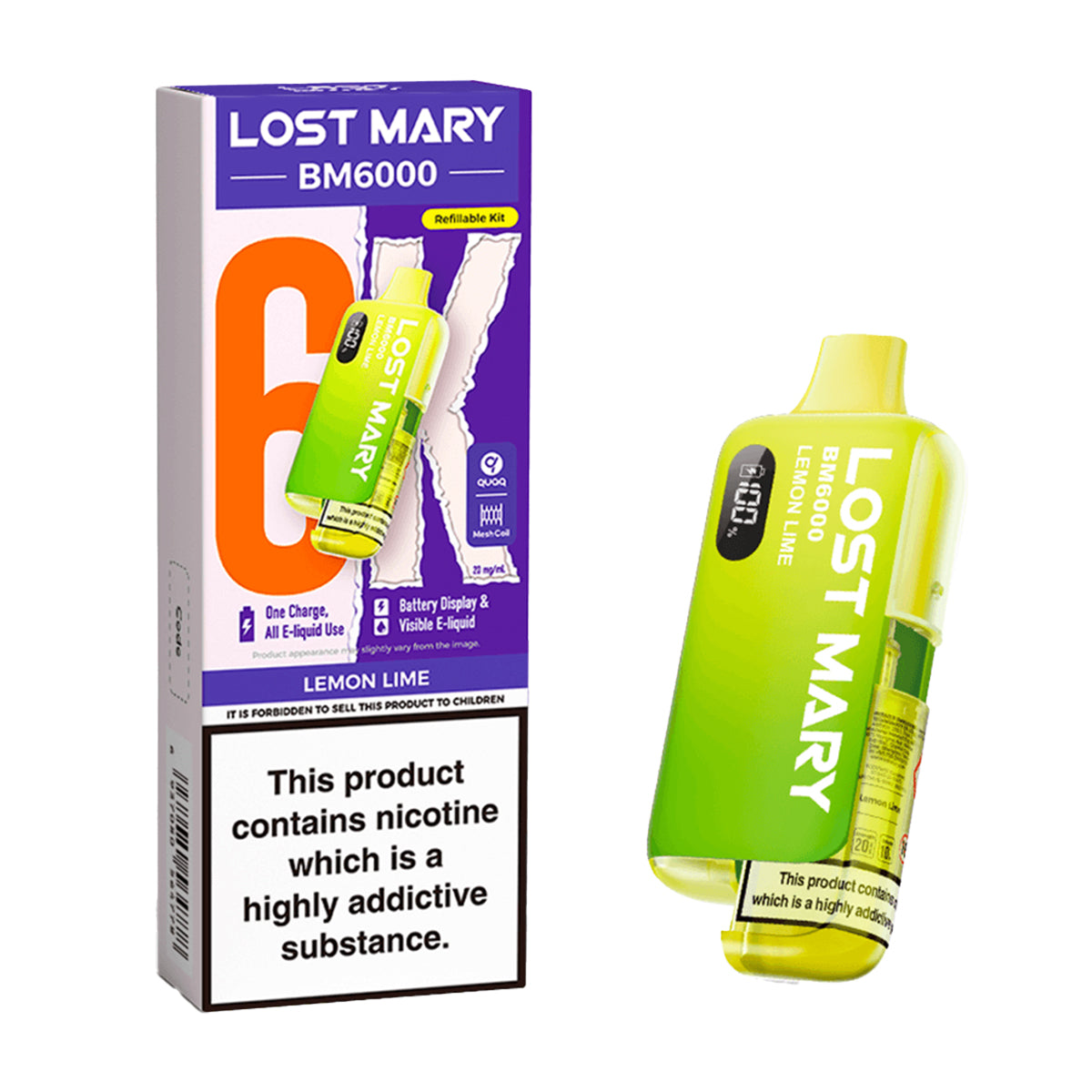 Lemon Lime Lost Mary BM6000 Prefilled Pod Kit