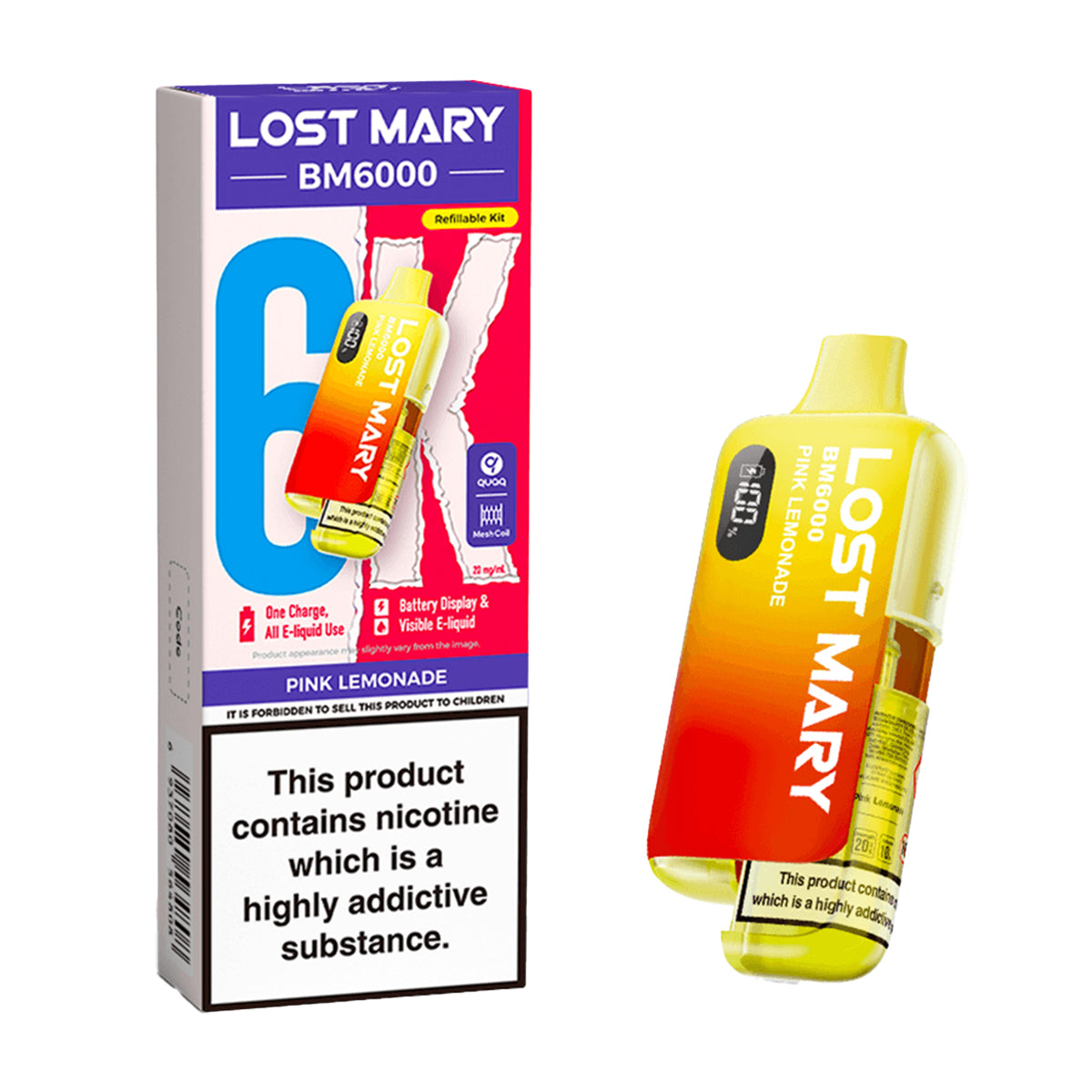 Pink Lemonade Lost Mary BM6000 Prefilled Pod Kit