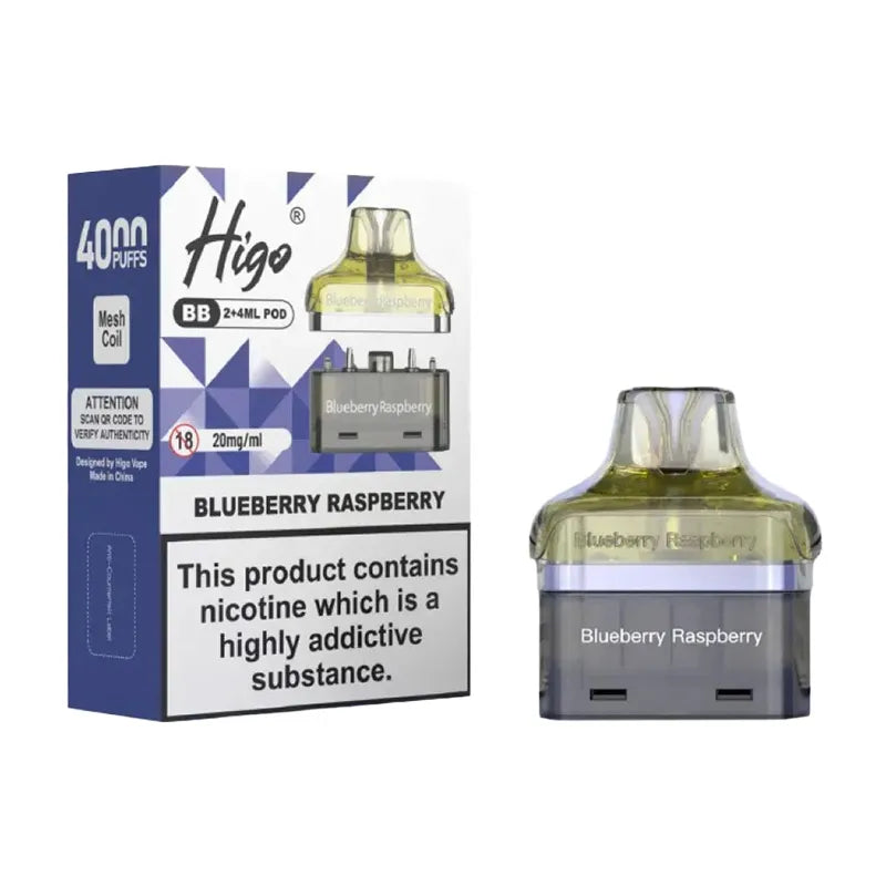 Blueberry Sour Raspberry Higo BB 4000 Puffs Prefilled Pods