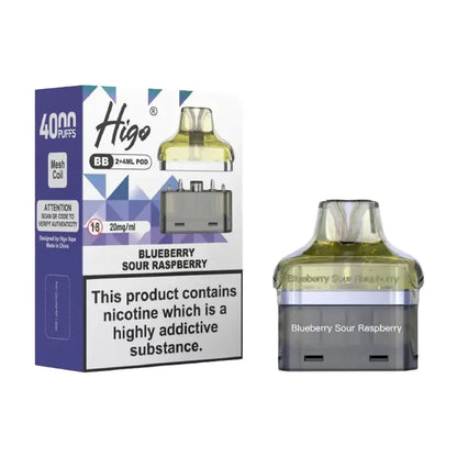 Blueberry Sour Raspberry Higo BB 4000 Puffs Prefilled Pods