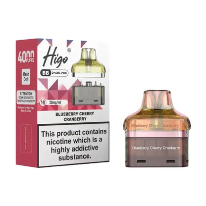 Blueberry Cherry Cranberry Higo BB 4000 Puffs Prefilled Pods