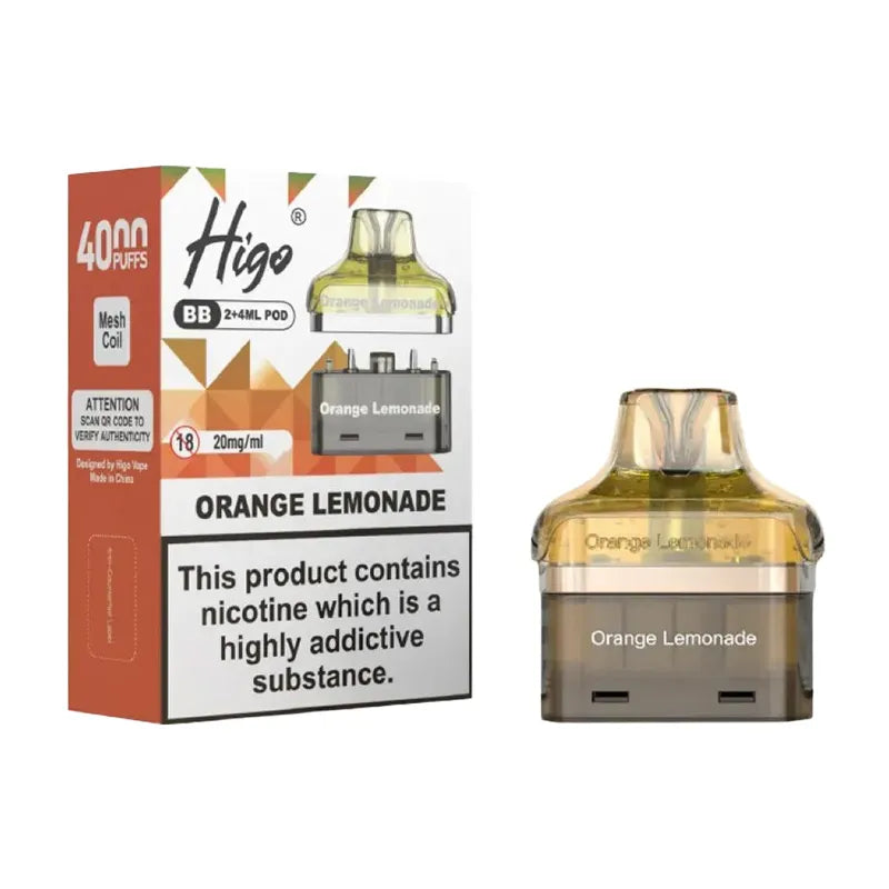 Orange Lemonade Higo BB 4000 Puffs Prefilled Pods