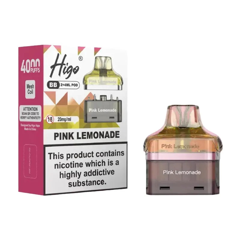 Pink Lemonade Higo BB 4000 Puffs Prefilled Pods