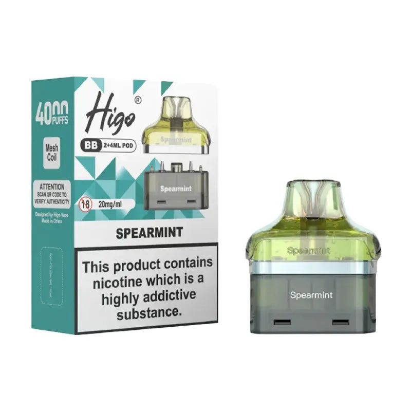 Spearmint Higo BB 4000 Puffs Prefilled Pods