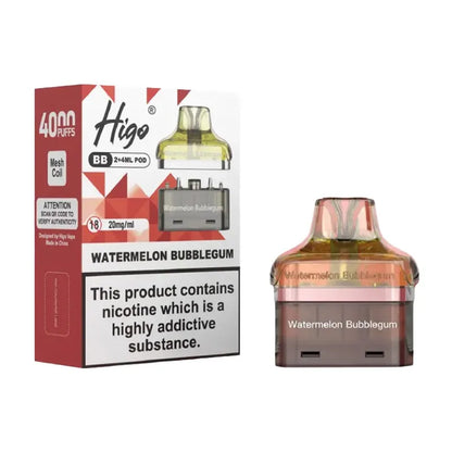 Watermelon Bubblegum Higo BB 4000 Puffs Prefilled Pods