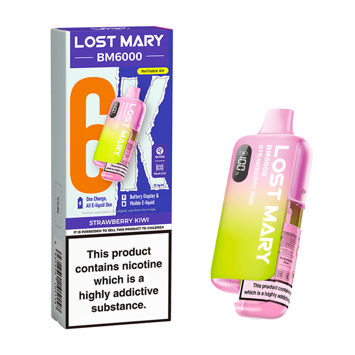 Strawberry Kiwi Lost Mary BM6000 Prefilled Pod Kit