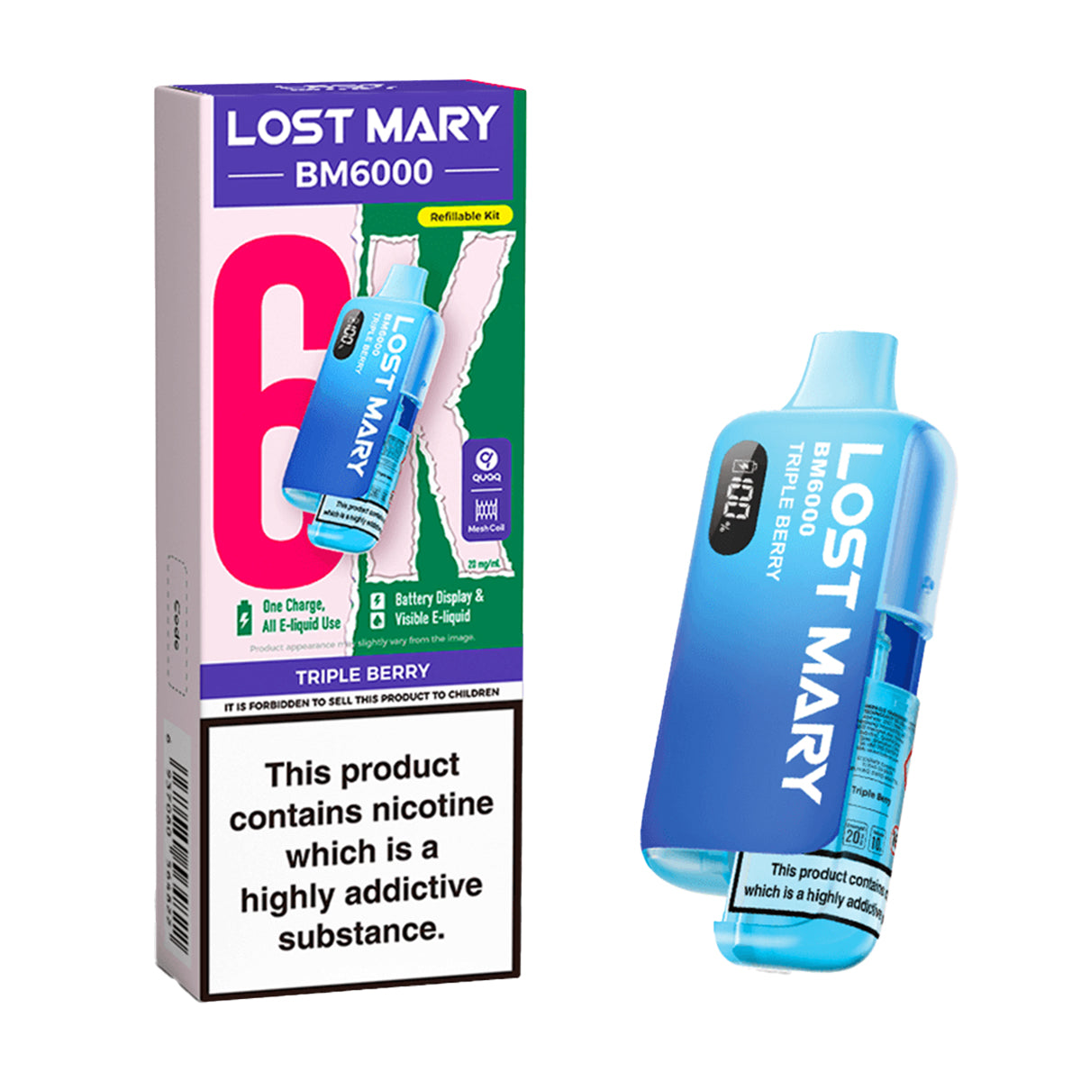 Triple Berry Lost Mary BM6000 Prefilled Pod Kit