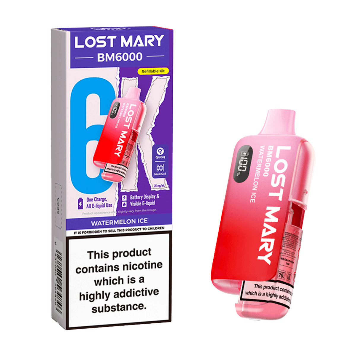 Watermelon Ice Lost Mary BM6000 Prefilled Pod Kit